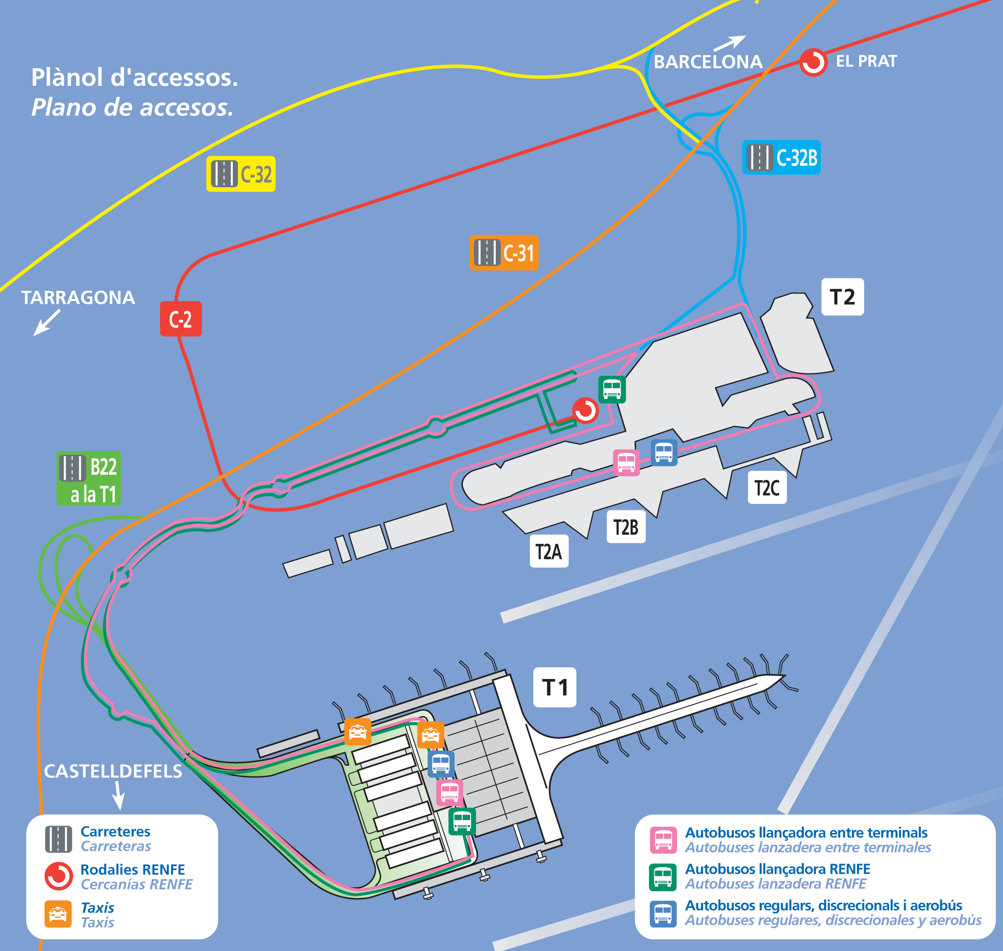 Схема аэропорта Эль-Прат