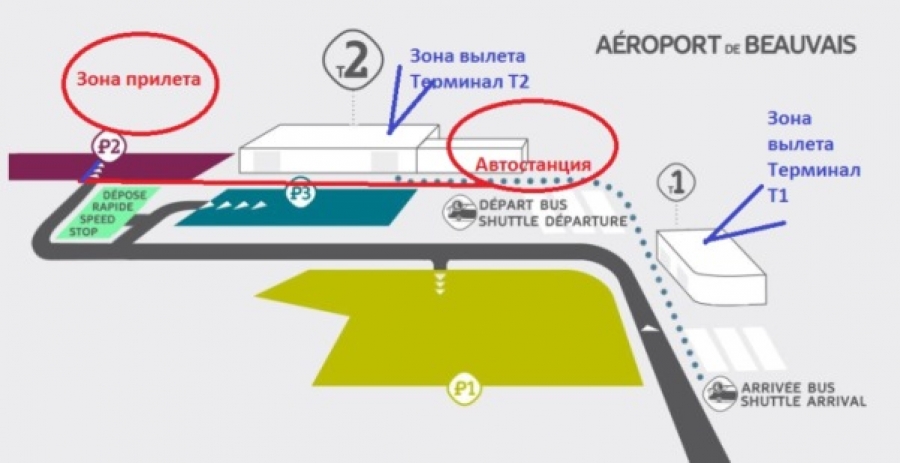 Схема аэропорта Бове