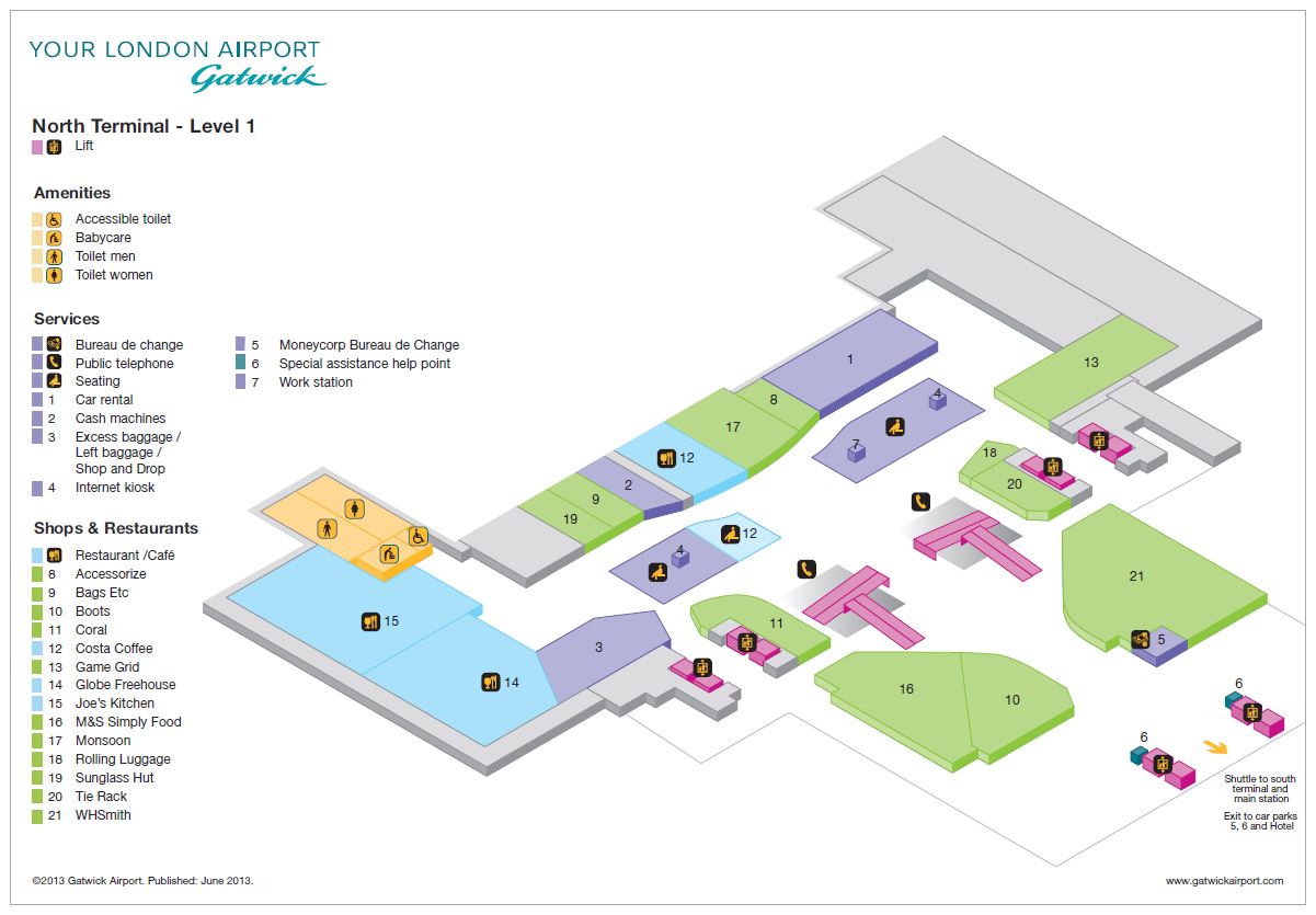 Схема аэропорта Гатвик