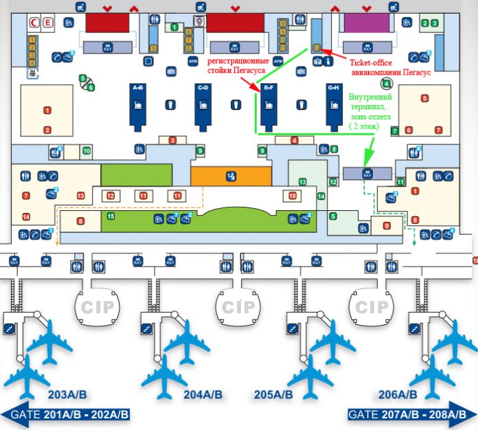 План аэропорта в стамбуле на русском языке