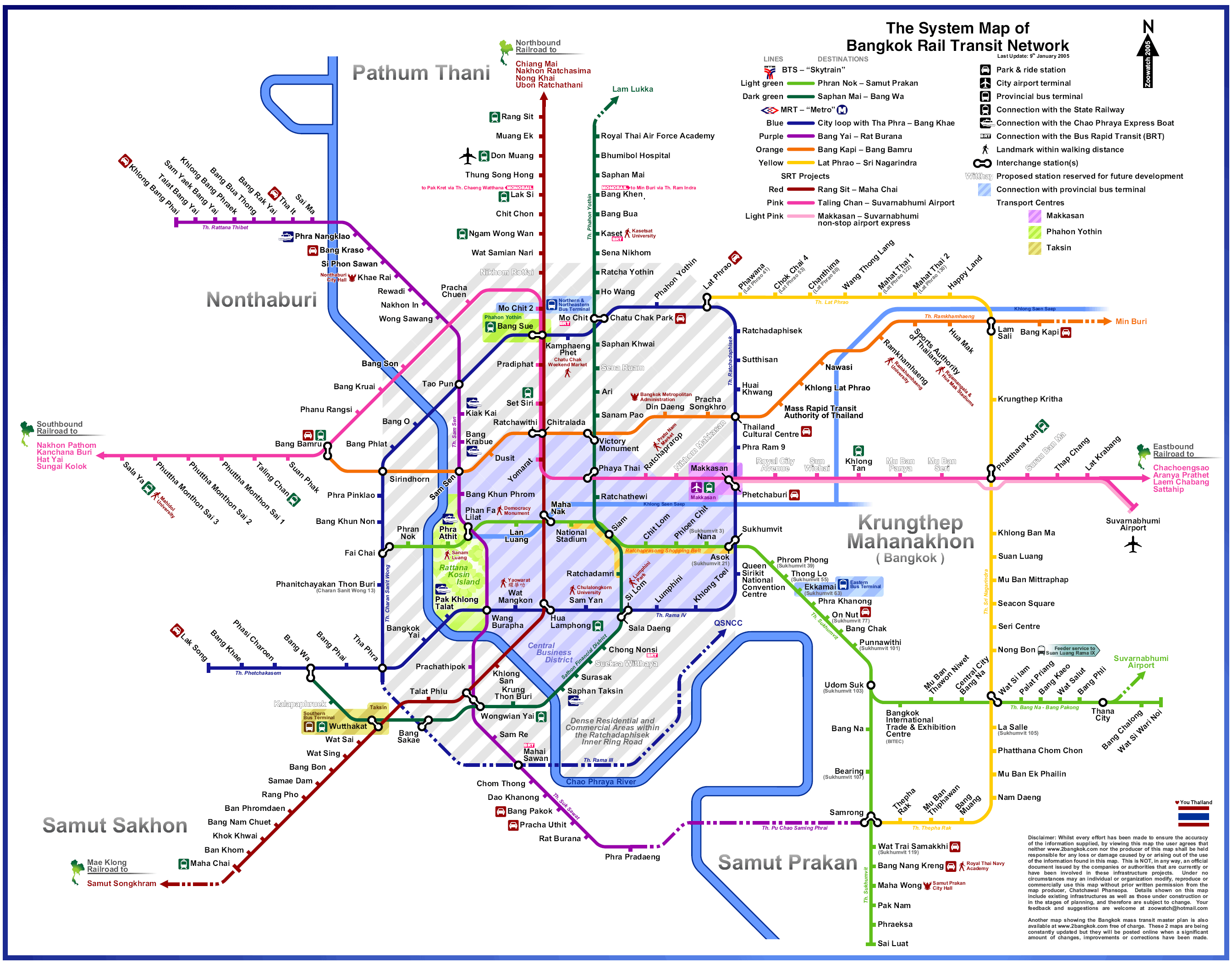 Схема метро Бангкока