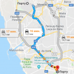 Маршрут из аэропорта Порту в центр города