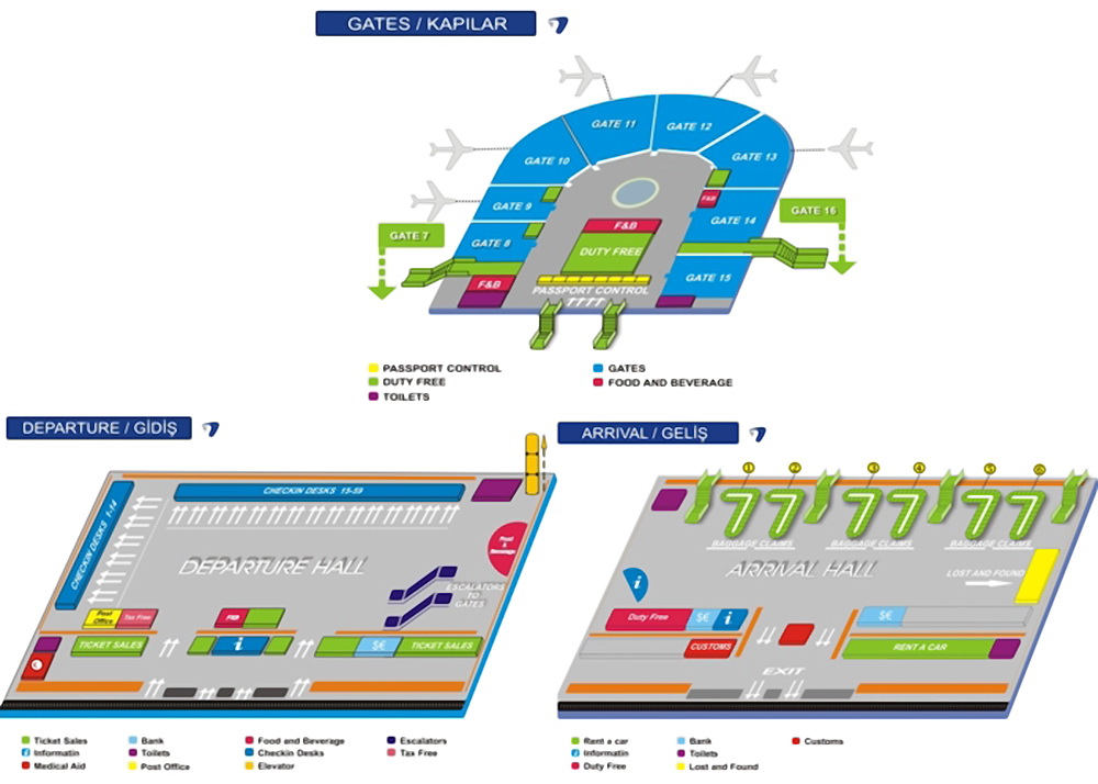 Схема аэропорта Анталии